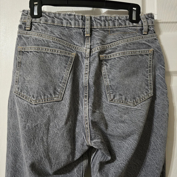 ZARA Gray Stonewash High Rise Straight Leg Jeans, Relaxed Fit, Ankle Length, EUC - Picture 8 of 14